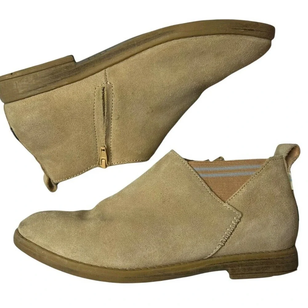 Toms Kids Leilani Light Beige Suede Bootie Size‎ 4